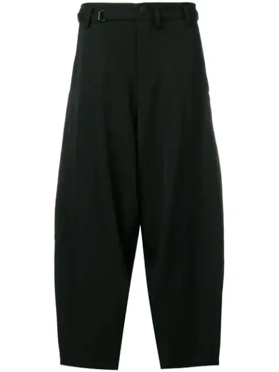 Shop Yohji Yamamoto Oversized Trousers In Black