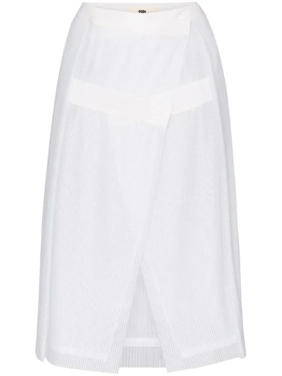 Shop 032c Plissé Pleated Wrap Skirt In White