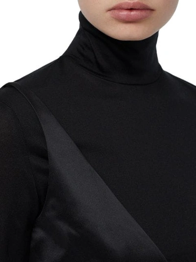 Burberry Duchess Satin Bubble Hem Dress In Black