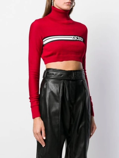 Shop Gcds Logo Band Cropped Jumper In Red