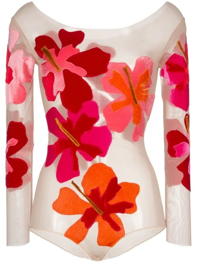 Shop Alexia Hentsch Body Mit Blumendetails - Mehrfarbig In Multicolour