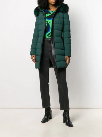 Shop Mackage Hooded Puffer Jacket In Green