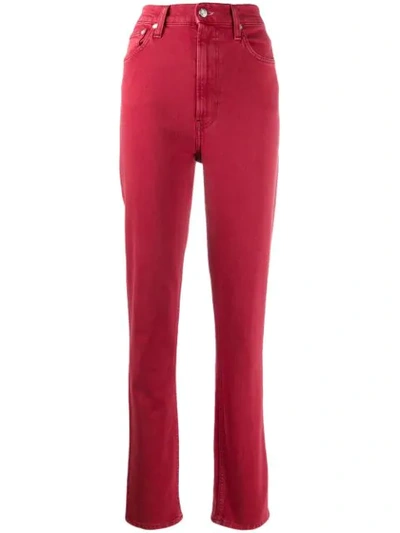 Shop Helmut Lang High-waisted Skinny Jeans In Red