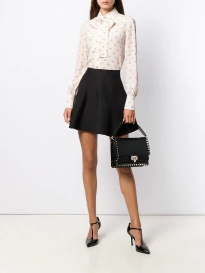 Shop Valentino Flared A-line Mini Skirt In Black