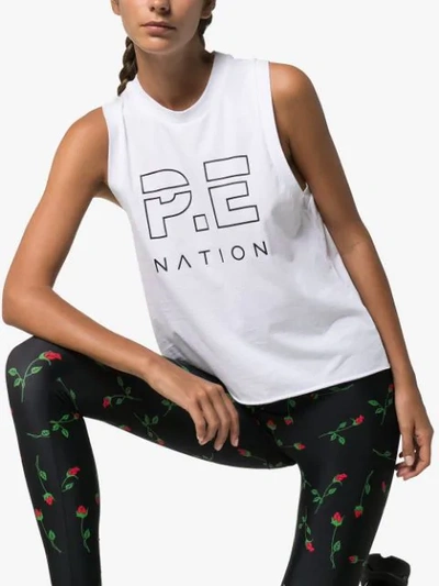 Shop P.e Nation Logo Print Tank Top In White