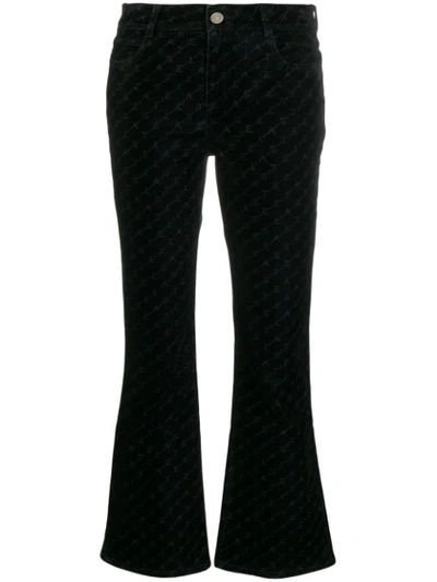 Shop Stella Mccartney Skinny Kick Monogram Flared Jeans In Black