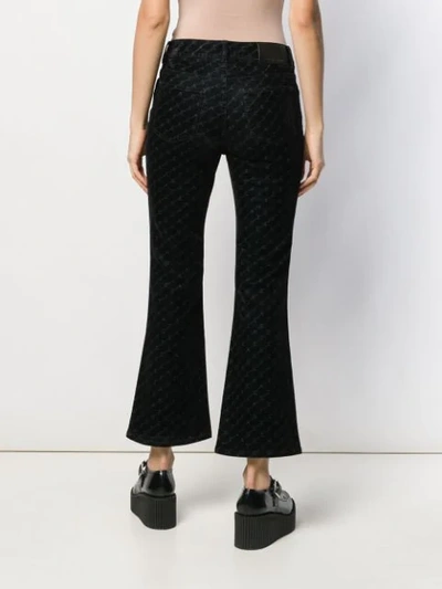 STELLA MCCARTNEY SKINNY KICK MONOGRAM FLARED JEANS - 黑色