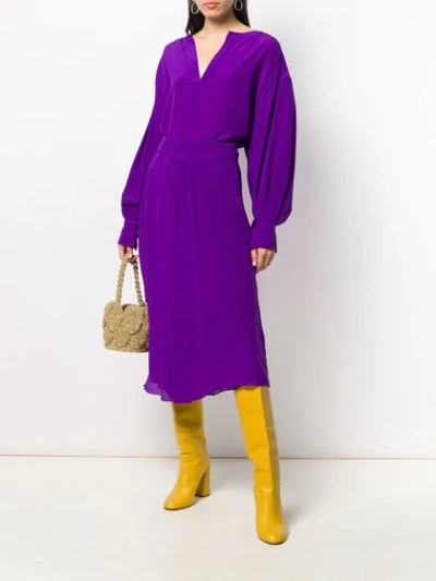 Shop Isabel Marant Étoile Geraffter Midirock In Purple