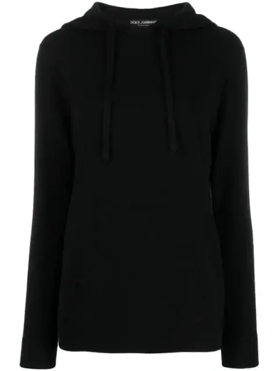 Shop Dolce & Gabbana Drawstring Hooded Jumper In Black