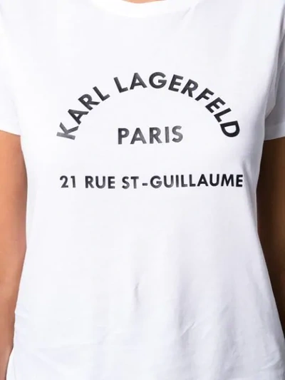 Shop Karl Lagerfeld Address Logo T-shirt In White