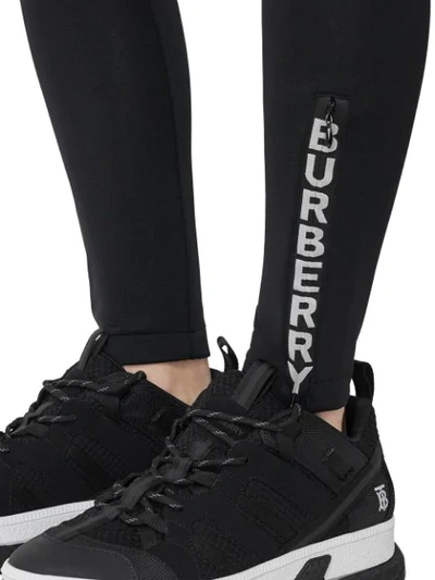 Shop Burberry Logo Detail Stretch Jersey Leggings In Black