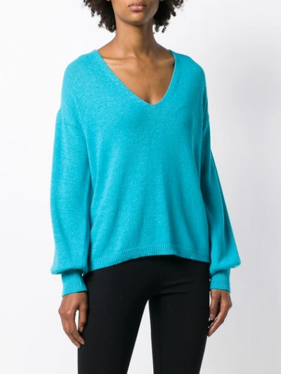 Shop Blugirl Long-sleeve Flared Sweater - Blue