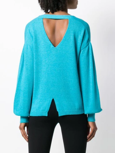 Shop Blugirl Long-sleeve Flared Sweater - Blue