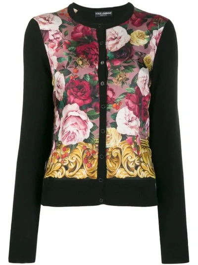 Shop Dolce & Gabbana Geblümter Kaschmircardigan In Hf82a