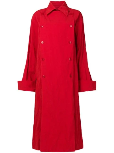 Shop Ports 1961 Oversized Trench Coat - Red