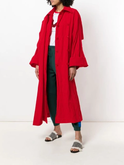 Shop Ports 1961 Oversized Trench Coat - Red