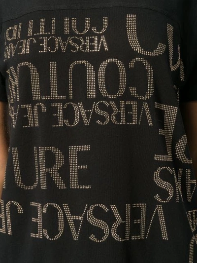 VERSACE JEANS COUTURE ALL-OVER LOGO T-SHIRT - 黑色