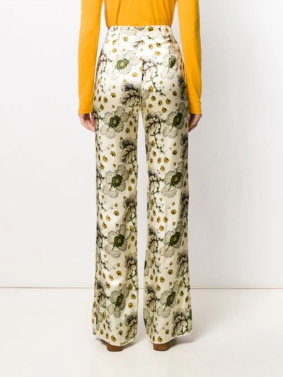 Shop Etro Floral-print Palazzo Trousers In Neutrals