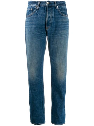 Shop Rag & Bone Cropped Straight Leg Jeans In Blue