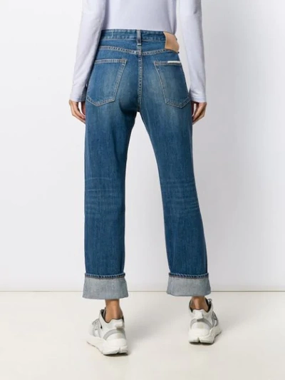 Shop Rag & Bone Cropped Straight Leg Jeans In Blue