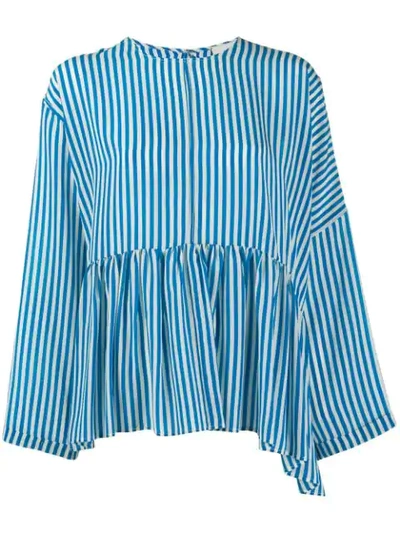 Shop Alysi Striped Shirt In Blue