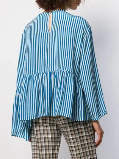 Shop Alysi Striped Shirt In Blue