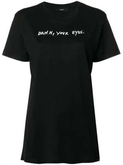 Shop Diesel T-flavia-a T-shirt - Black