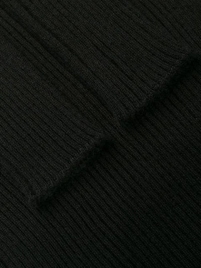 Shop Jil Sander Turtleneck Ribbed Knit Sweater In Black