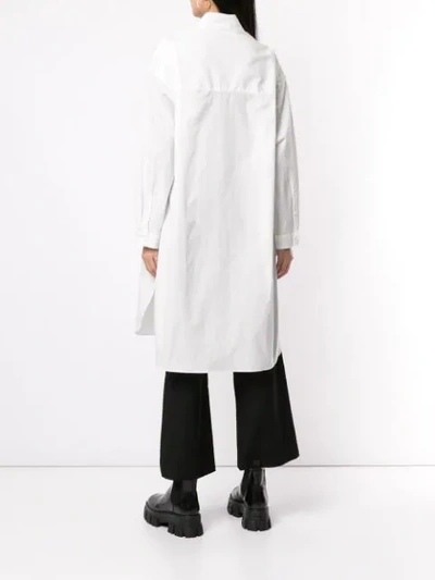 Shop Yohji Yamamoto Face Painting Long Shirt In White