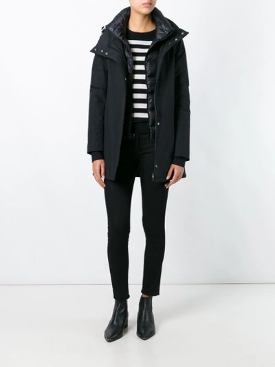 Shop Herno Padded Zipped Coat - Black