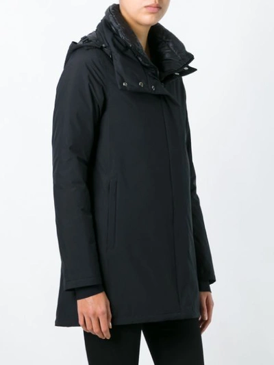 Shop Herno Padded Zipped Coat - Black