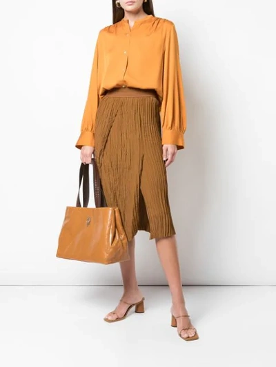 Shop Vince Wrapped Front Skirt In Brown
