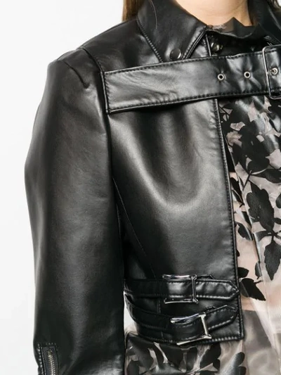 Shop Comme Des Garçons Buckle Detail Cropped Jacket In Black