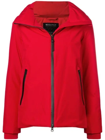 Shop Woolrich Zipped Padded Jacket - Red