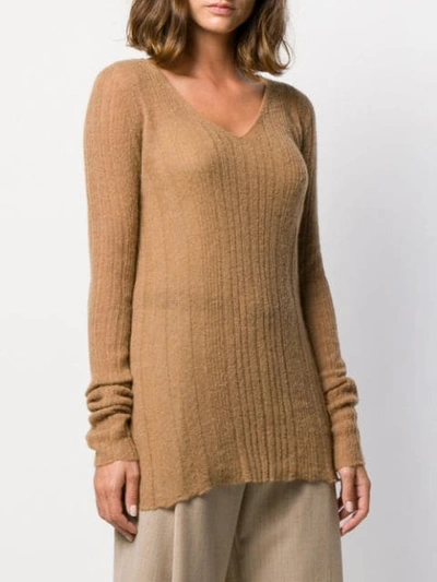 Shop Roberto Collina Rib Knit Sweater In Brown