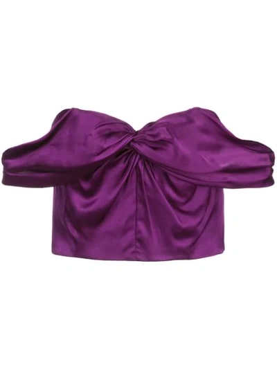 Shop Amur Cropped Winnie Top In Purple