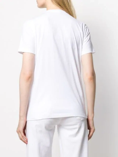 Shop Balmain Textured Logo T-shirt In White