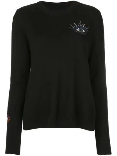 Shop Nicole Miller Evil Eye Sweater In Black