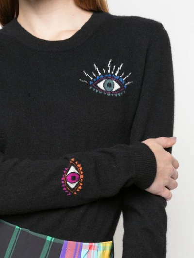 Shop Nicole Miller Evil Eye Sweater In Black