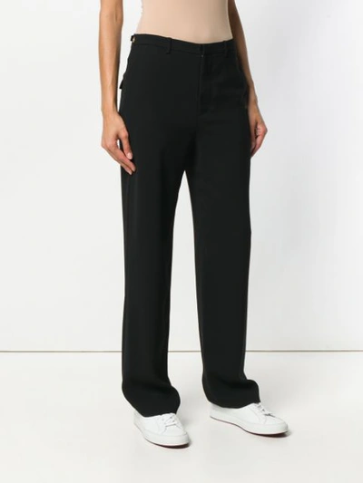 Shop Vince Straight Leg Trousers In Black
