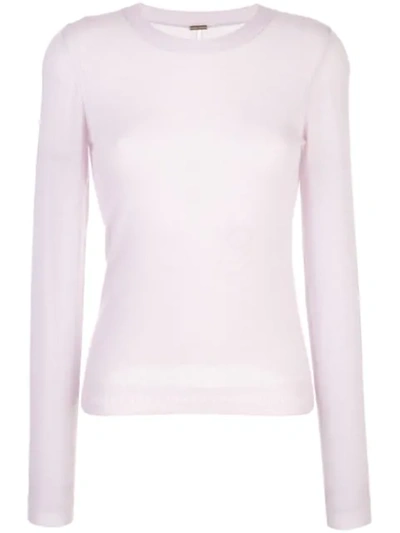 Shop Adam Lippes Floral Knit Top In Lilac