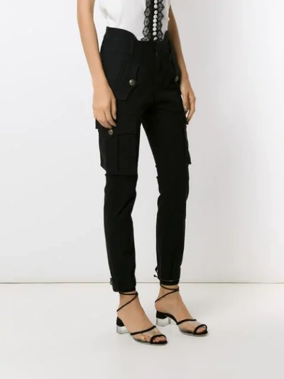 Shop Andrea Bogosian Side Pockets Skinny Trousers In Black