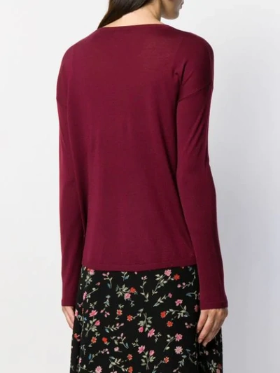 Shop Aspesi V-neck Knitted Jumper In Red
