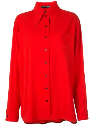 Shop Kwaidan Editions Oversized Shirt In Red