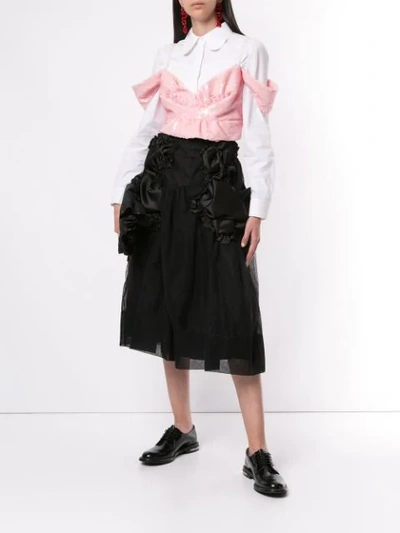 Shop Simone Rocha Sequinned Crop-top In Pink