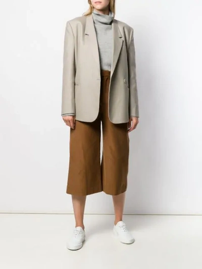 Shop Jejia Cropped Palazzo Trousers In Brown