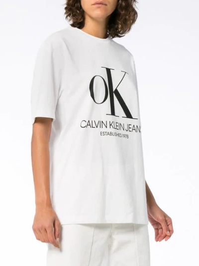 Shop Calvin Klein Jeans Est.1978 Ok Print T In White