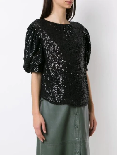 Shop Nk Blow Mary Sequinned Blouse In Black
