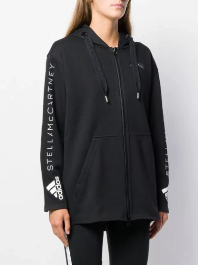 Shop Adidas By Stella Mccartney Sportjacke Mit Logo-print In Black