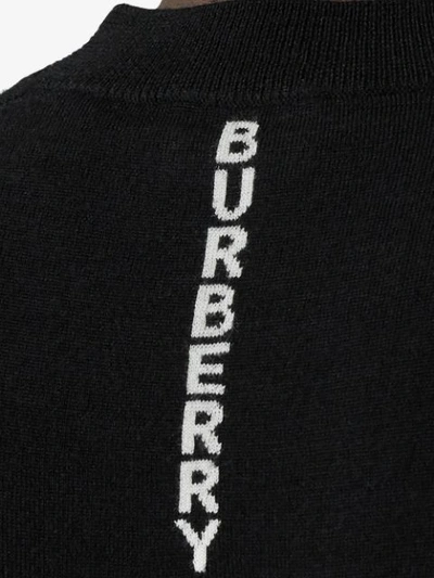 Shop Burberry Rear Embroidered Logo Top In Black